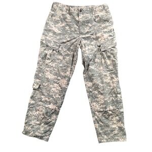 US Army Cargo Pants Mens Medium Regular Gray Digital ACU Camo Ripstop Military